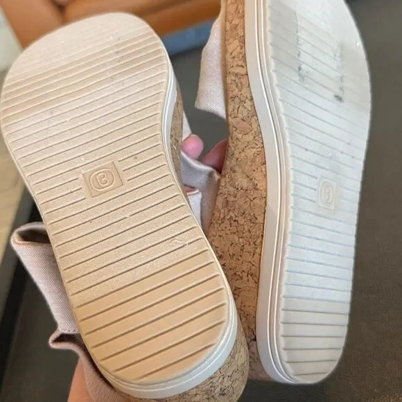 LifeStride Riley Bzees Airstep Beige Sandals Washable Slingback Wedge size 36/6M - Picture 7 of 11